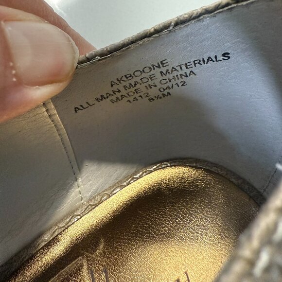 Anne Klein Boone Peep-Toe Wedge | 60156928-3YE | Women's 8.5 | Metallic Bronze - Picture 8 of 10